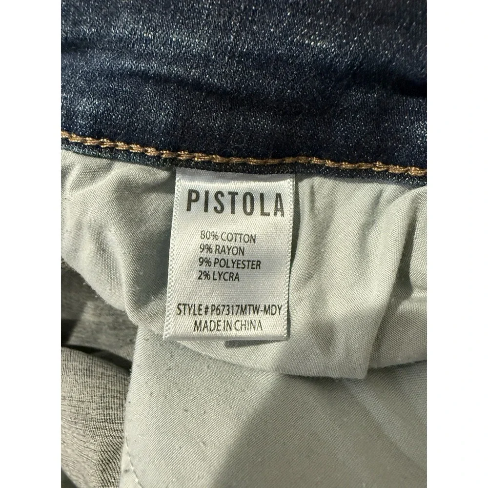 Pistola Women's Mid-Rise Slim Skinny Dark Wash Blue Stretch Jeans, 5-Pocket, 16W - Picture 4 of 4
